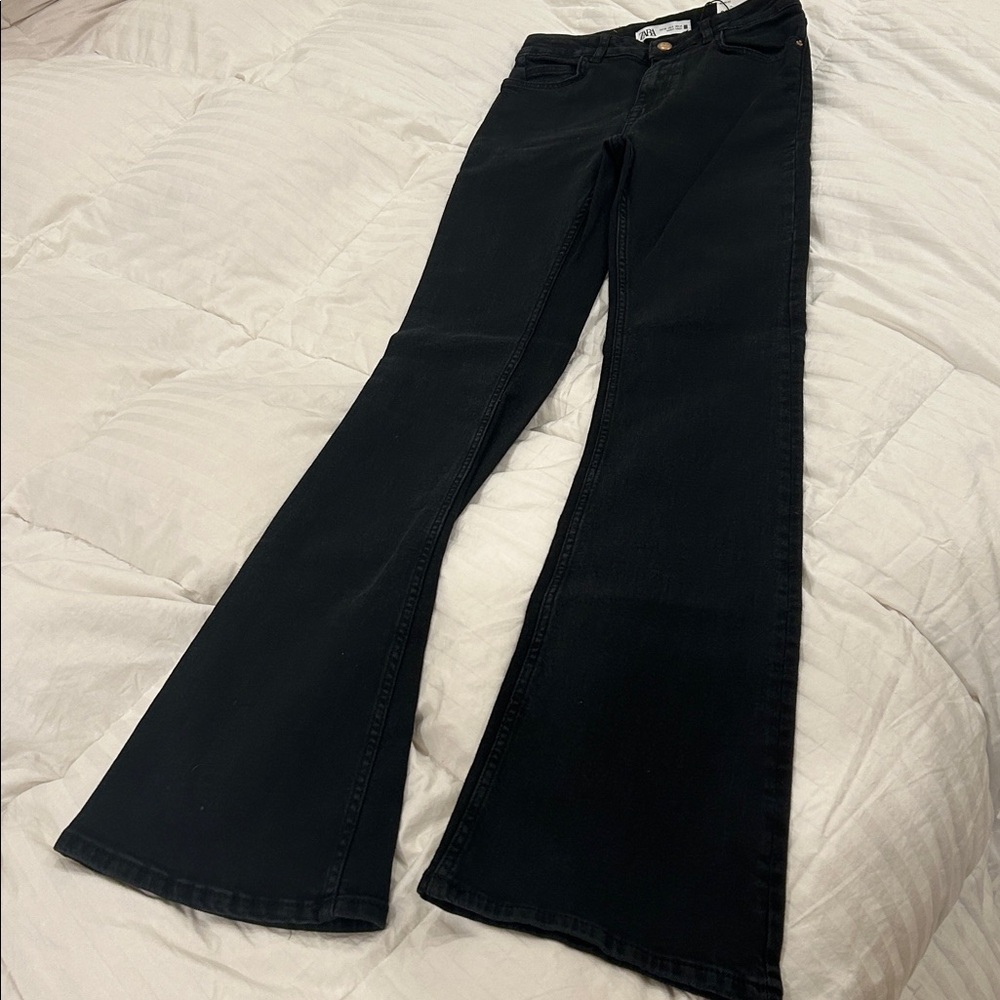 Zara Black Flare & Wide Leg Jeans - Picture 5 of 8